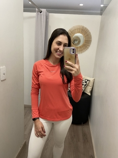 Camisa proteção UV manga longa tech laranja Obbia