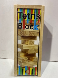 juego jenga con caja madera