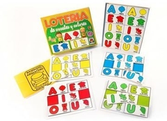 Juego de Madera Loteria Vocales y Colores.Banquito