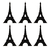 Vinilo Torre Eiffel Paris x6 - comprar online