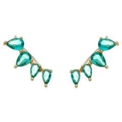 EAR CUFF 4 GOTAS EMERALD BANHADO A OURO 18K - comprar online