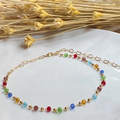 CHOKER CRISTAIS COLORS BANHADO A OURO - comprar online