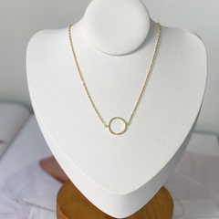 CHOKER CIRCULO VAZADO BANHADO A OURO