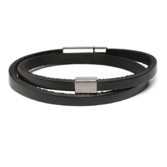 PULSEIRA JAKE BLACK DE COURO