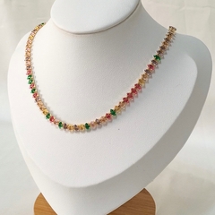 CHOKER RIVIERA NAVETES 2,5x5MM COLORS BANHADA A OURO