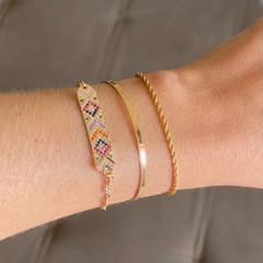 BRACELET FINO TRABALHADO BANHADO A OURO - comprar online