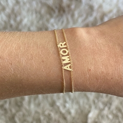 PULSEIRA MANTRA AMOR BANHADA A OURO - comprar online