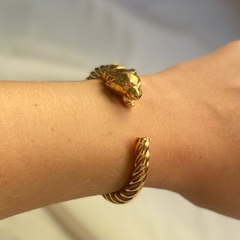 BRACELET TIGRE BANHADO A OURO