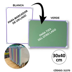 Pizarra Liggo 2 en 1 Blanco/verde 30 x 40