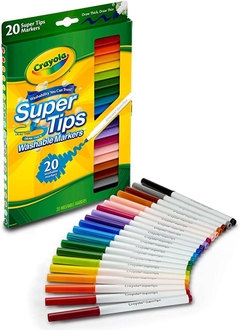 Marcadores Crayola Super tips x 20 Lavables