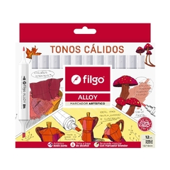 Marcadores artísticos Filgo Alloy x12 tonos cálidos