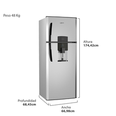 Heladera con freezer gris aluminium 362 L Drean - comprar online