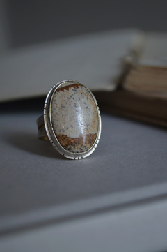 Anillo Mineral Jasper Pictórico ▽ Bronce y Plata ▽ Listo para entregar - comprar online