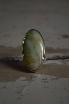 Anillo Mineral African Green Opal ▽ Listo para entregar