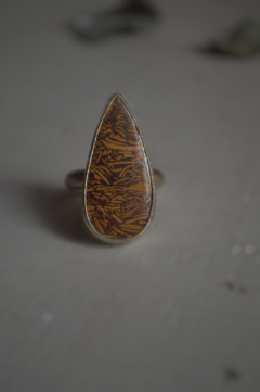 Anillo Mineral Jasper caligráfico ▽ Listo para entregar en internet