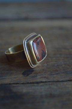 Imagen de Anillo Mineral Obsidiana Caoba ▽ Listo para entregar