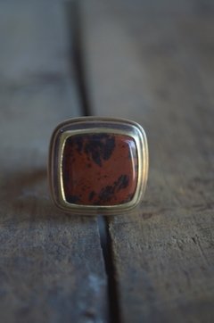 Anillo Mineral Obsidiana Caoba ▽ Listo para entregar - Marcapiel