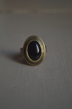 Anillo Mineral ónix negro ▽ Listo para entregar - comprar online