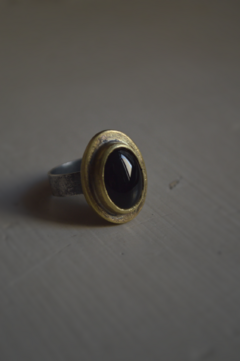 Anillo Mineral ónix negro ▽ Listo para entregar