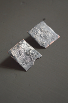 Aros geométricos ▽ Plata y cobre patinados