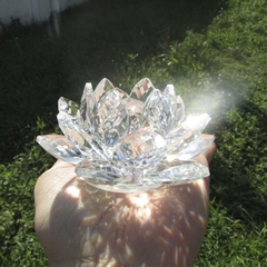 Flor de Lotus Cristal Brilhante Transparente T30 8,5cm