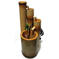 Fonte de agua 100% em bambu 3 quedas 30 cm bivolt