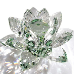 Flor de Lotus Cristal Brilhante Verde T30 8,5cm