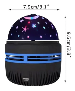 Luminaria Abajur Gira Projetor Estrelas Led Starry Night Rgb Usb - Destak Presentes & Encantos 