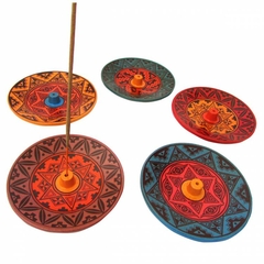 Incensário peruano em cerâmica 10 cm - cores sortidas