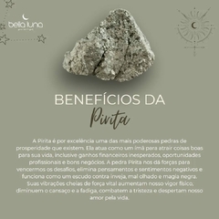 Vela aromatica com cristais Pirita 40g Bella Luna - comprar online