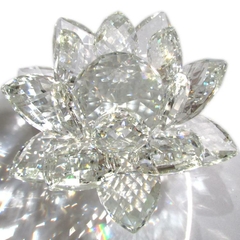 Flor de Lotus Cristal Brilhante Transparente T50 13cm
