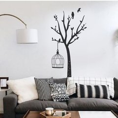 Árbol con jaula y pájaros 08 - comprar online