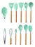 Set utensilios Silicona x13 piezas celeste