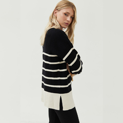 Sweater V rayado - Malena moda femenina
