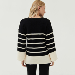 Sweater V rayado - tienda online