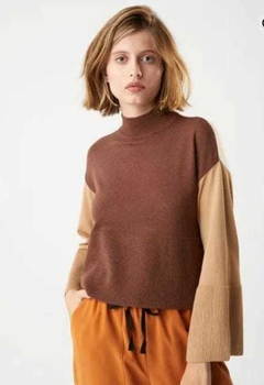 SWEATER BLOCK TRICOLOR PUFF en internet