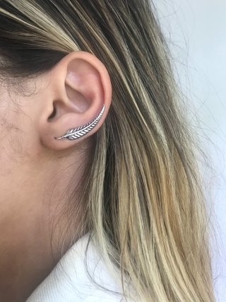 BRINCO EAR CUFF PENA PRATA