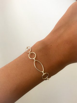 PULSEIRA DE PRATA OVAL