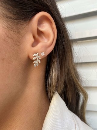 BRINCO EAR CUFF FOLHA DE PRATA