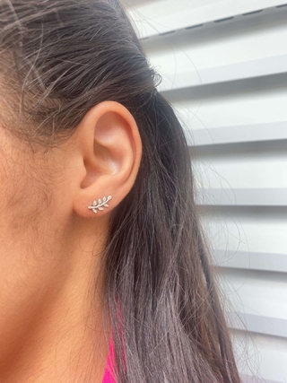 EAR CUFF FOLHINHA DE PRATA 925