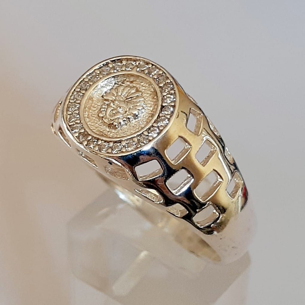 Anillo versace plata online hombre