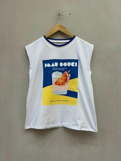 Musculosa Con Cuello Estampada