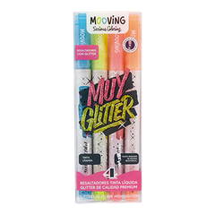 Resaltadores glitter (4 colores)