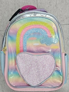 Mochila Rainbow glitter 16" espalda