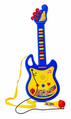 Guitarra musical con micrófono