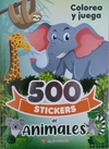 Libro colorea y juega con stickers animales