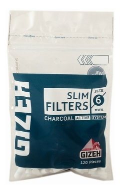 GIZEH FILTROS SLIM CARBONO 6mm (bolsa x 120) - tienda online