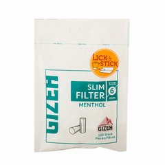 GIZEH FILTROS SLIM MENTHOL 6mm (bolsa x 120)