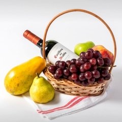 Cesta Piquenique - Vinho e Frutas