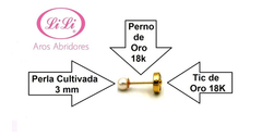 Abridores Oro 18k Perla Cultivada 3.5mm Tic Oro 18k (2015) en internet
